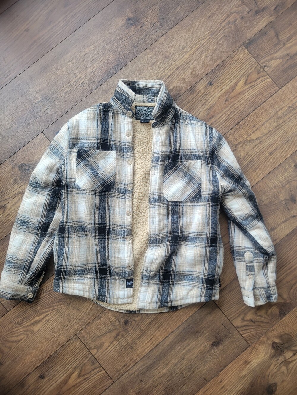 Brooklyn Cloth Sherpa Lined Flannel Shacket Size Med